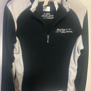 Harley-Davidson Black and White Half-Zip Jacket